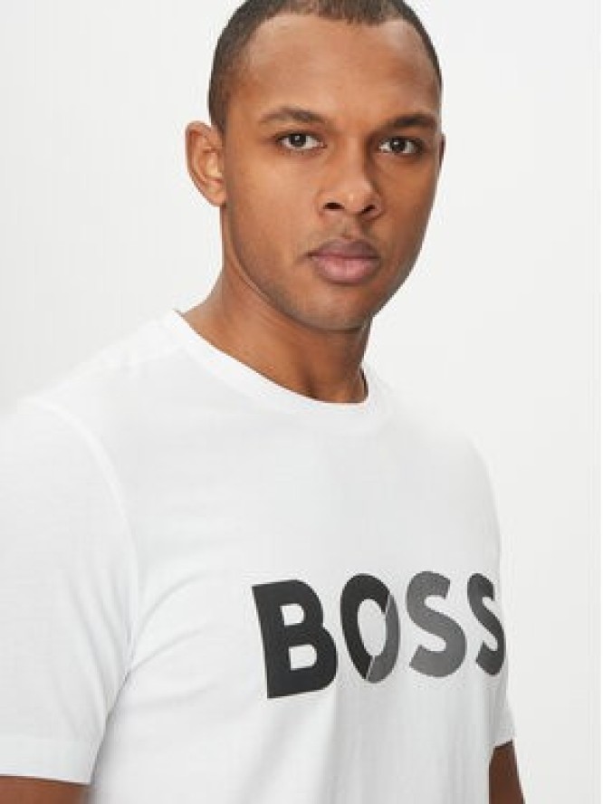 BOSS T-Shirt Tape Logo 50530990 Biały Regular Fit