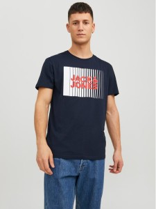 Jack & Jones T-Shirt Corp 12233999 Granatowy Standard Fit