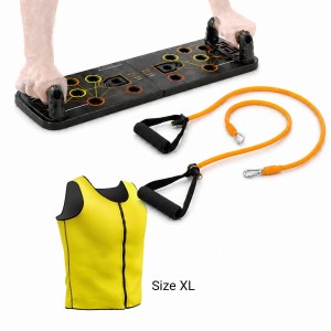 Zestaw deska do pompek, gumy oporowe i kamizelka sportowa sauna InnovaGoods