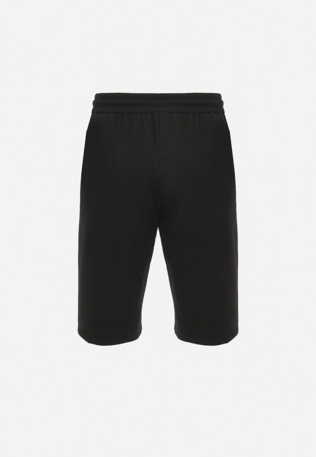 Czarne Szorty Dresowe z Zasuwanymi Kieszeniami Elawn