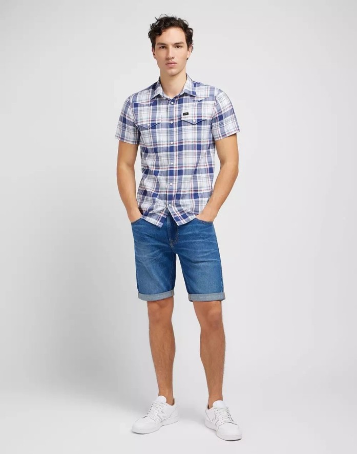 LEE 5 POCKET SHORT MĘSKIE SZORTY KRÓTKIE SPODNIE JEANSOWE WARM 112349234 L73M016079