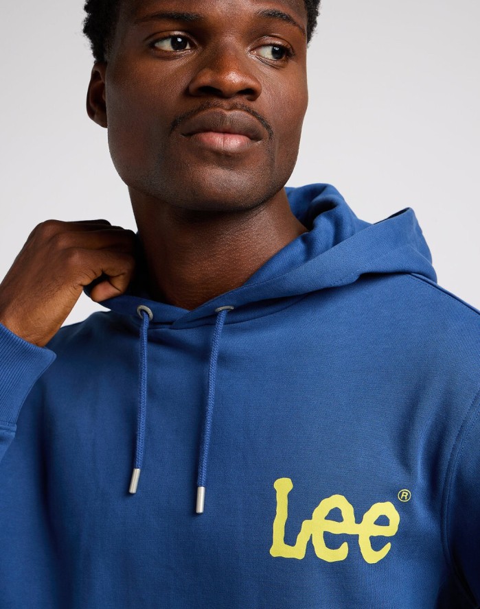 LEE WOBBLY HOODIE MĘSKA BLUZA NIEROZPINANA LOGO MIDNIGHT NAVY 112349102 LM54016852