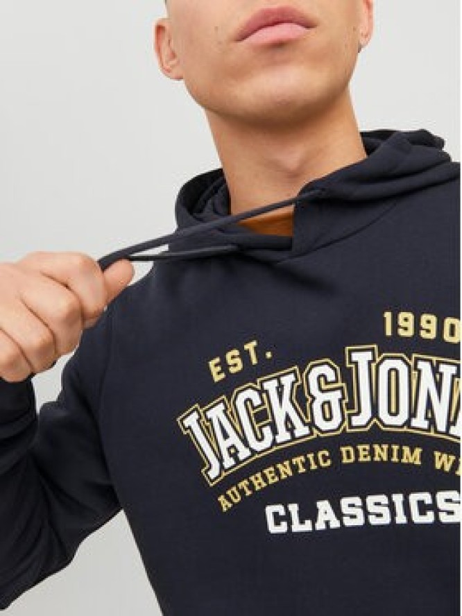 Jack & Jones Bluza Logo 12233597 Granatowy Standard Fit