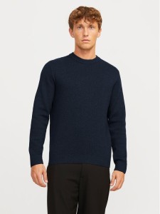 Jack & Jones Sweter Milano 12259666 Granatowy Relaxed Fit