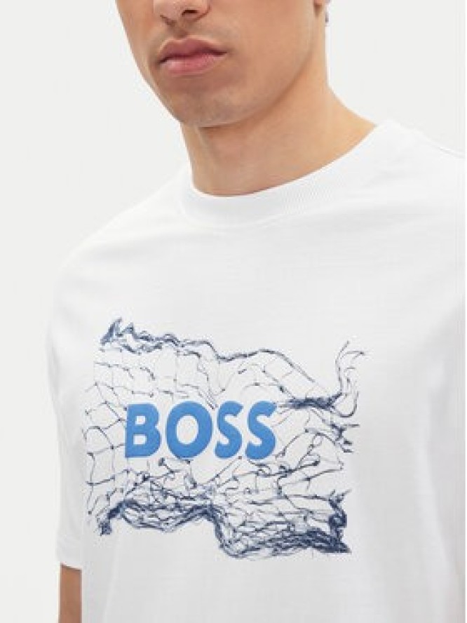 BOSS T-Shirt Logo Space 50539186 Biały Regular Fit