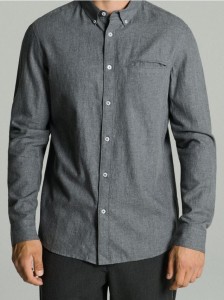 Bawełniana koszula slim fit - szary