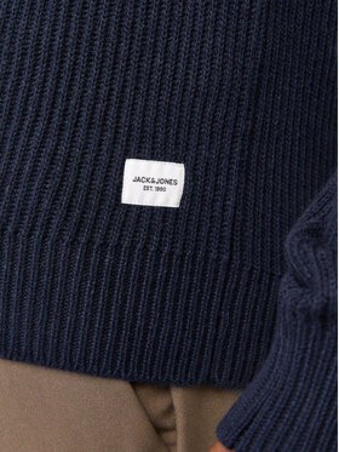 Jack & Jones Sweter Pannel 12258471 Granatowy Regular Fit