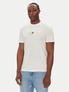 Tommy Jeans T-Shirt Flag Linear DM0DM21911 Biały Regular Fit