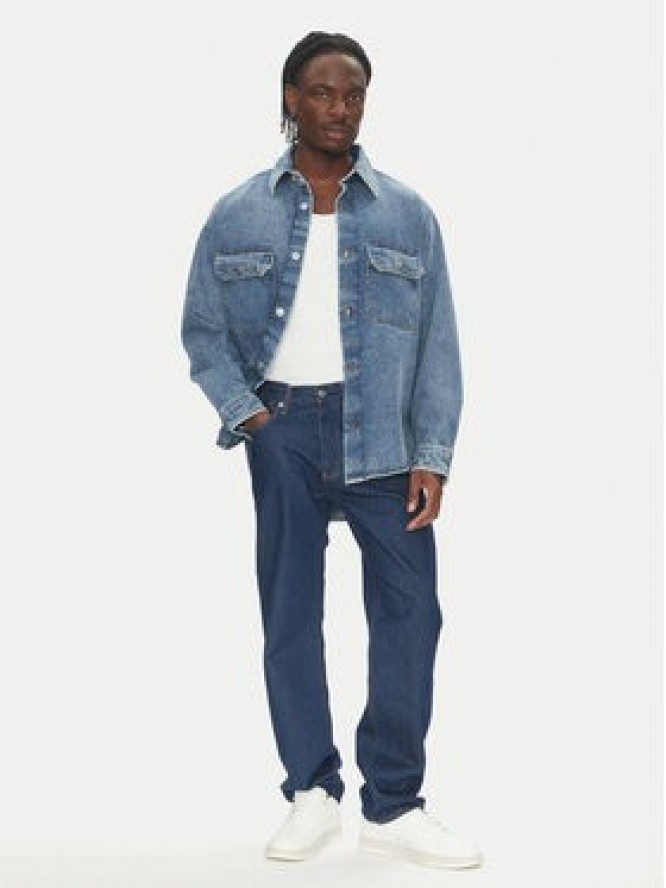 HUGO Koszula jeansowa Ebolt 50513853 Granatowy Oversize