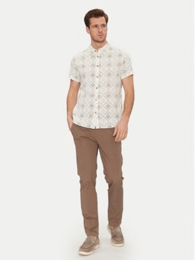 INDICODE Koszula Haiko 20-529 Beżowy Slim Fit