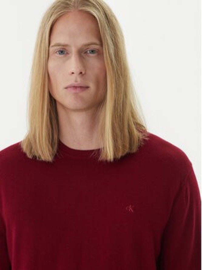 Calvin Klein Sweter LV04LB305G Czerwony Regular Fit