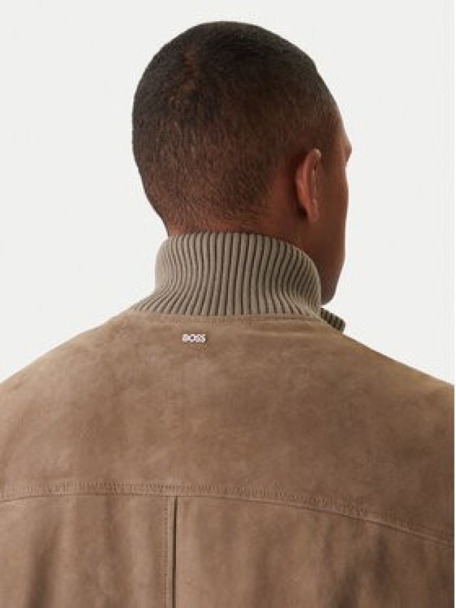 BOSS Kurtka skórzana H-Maparo 50547673 Beżowy Regular Fit