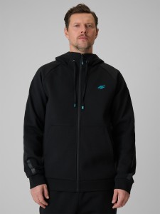 4F Bluza dresowa regular z kapturem męska - czarna XL