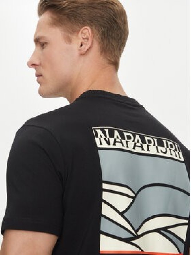 Napapijri T-Shirt S-Sovana NP0A4IE4 Czarny Regular Fit