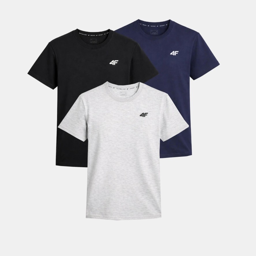 ZESTAW KOSZULEK MĘSKICH 4F KOMPLET 3 SZTUKI T-SHIRT TTSHM3341