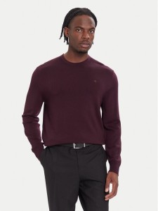 Calvin Klein Sweter LV04LB305G Bordowy Regular Fit