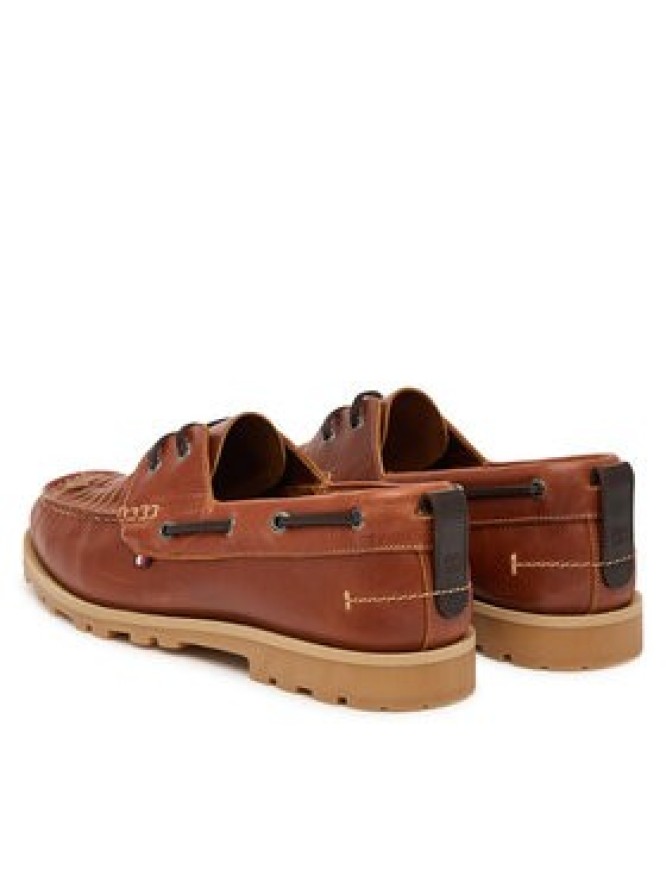 Tommy Hilfiger Półbuty Hilfiger Braided Lth Boat Shoe FM0FM05892 Brązowy