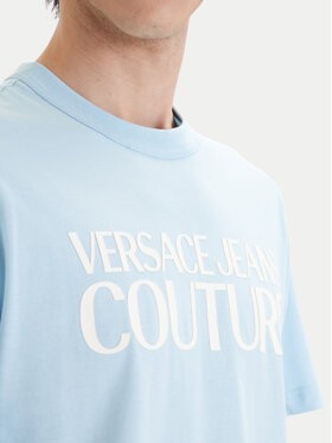 Versace Jeans Couture T-Shirt 80GAHT01 CJ00T Niebieski Regular Fit