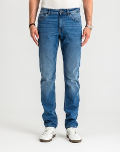 Męskie Spodnie Jeansowe Tom Tailor Josh Used Mid Stone Blue Denim Regular Slim Fit 1007860 10119