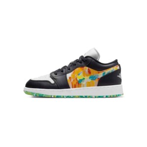 Buty Nike Air Jordan 1 Low SE Junior Czarny/Pomarańczowy/Niebieski