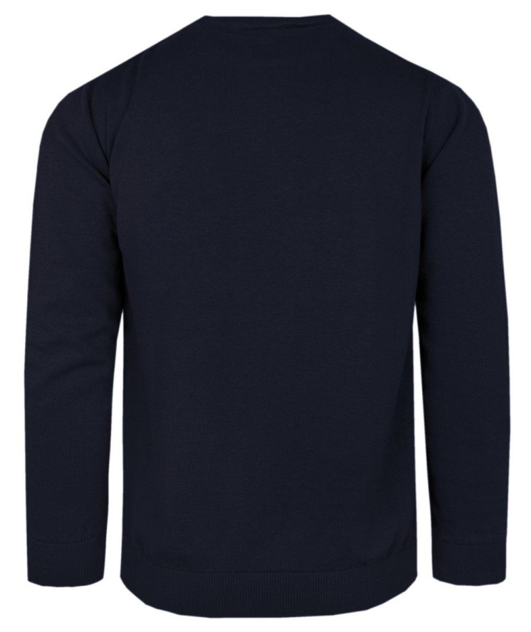 Klasyczny Sweter Męski - Rigon - Bawełna - Ciemny Granat