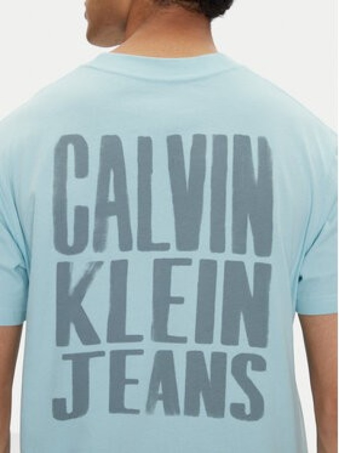 Calvin Klein Jeans T-Shirt Painted J30J327523 Błękitny Regular Fit