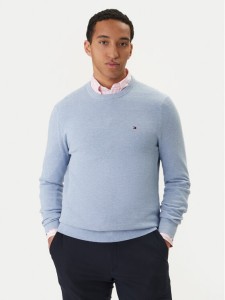 Tommy Hilfiger Sweter Essential MW0MW36347 Błękitny Regular Fit