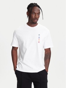 United Colors Of Benetton T-Shirt 3BL0U10A1 Biały Oversize