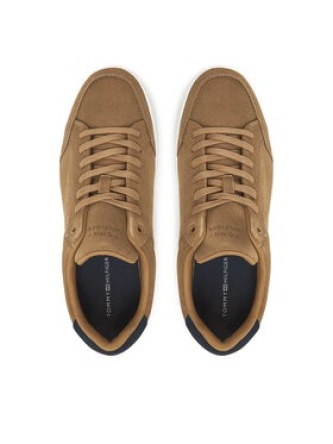 Tommy Hilfiger Sneakersy Th Court Summer Suede FM0FM05517 Brązowy