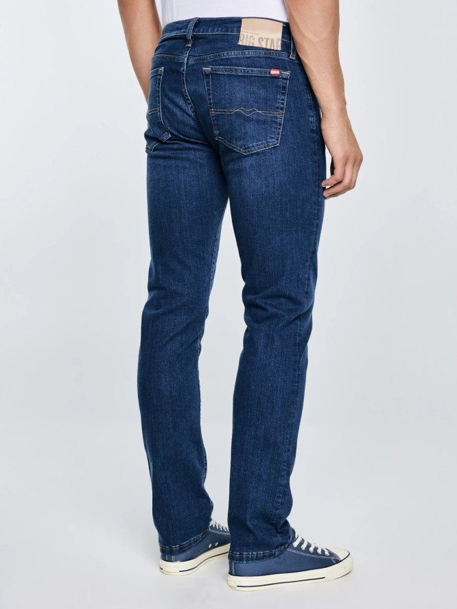 Jeansy męskie dopasowane granatowe Terry 490