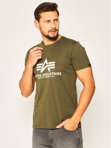 Alpha Industries T-Shirt Basic 100501 Zielony Regular Fit