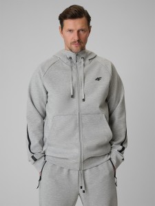4F Bluza dresowa regular z kapturem męska - szara M