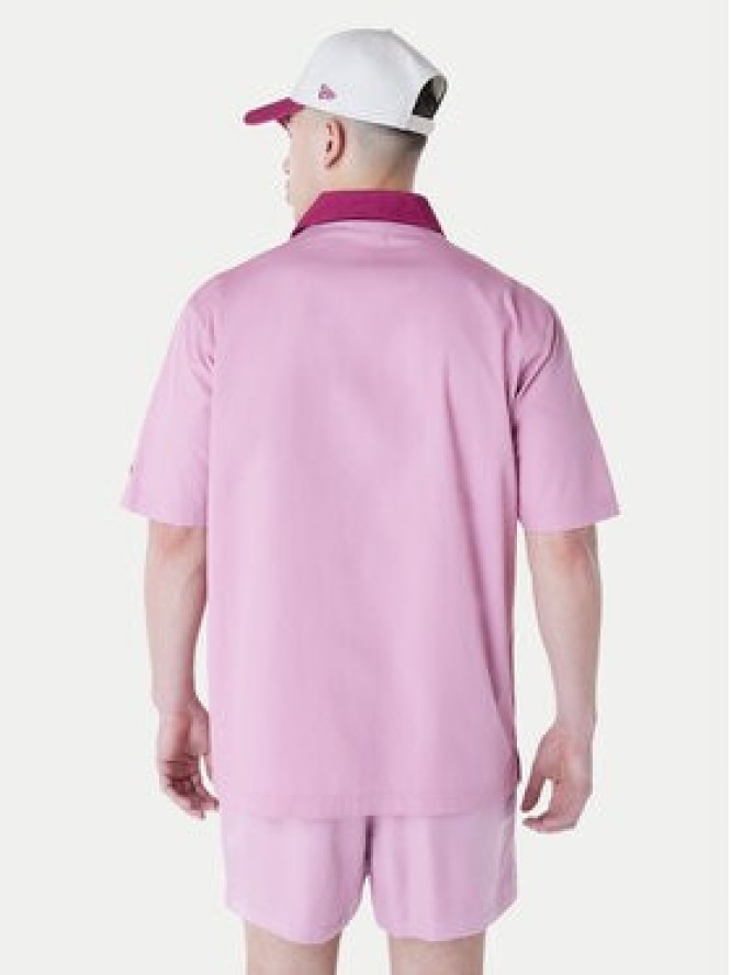 New Era Koszula New York Yankees Stripe Revere 60596341 Różowy Regular Fit