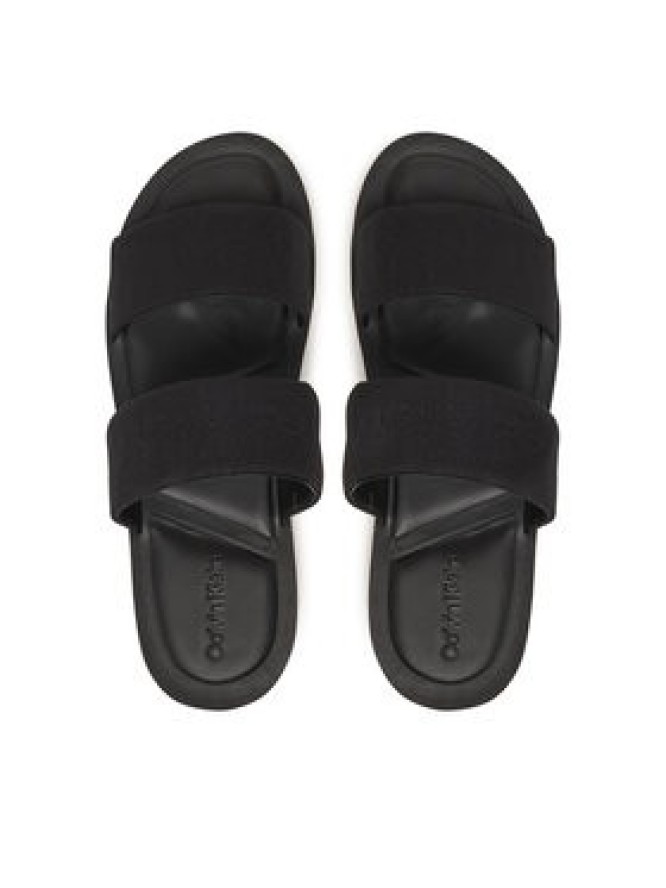 Calvin Klein Klapki Double Strap Cv Logo HM0HM01801 Czarny