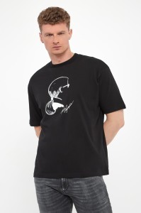 T-shirt męski z haftem KARL LAGERFELD