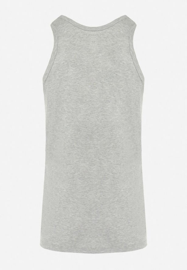 Jasnoszara Klasyczna Koszulka Bez Rękawów Tank Top Clecotia