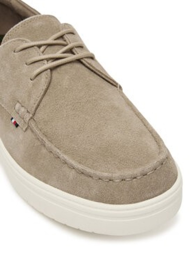 Tommy Hilfiger Półbuty Casual Suede Stitch Toe Hybrid FM0FM05707 Beżowy