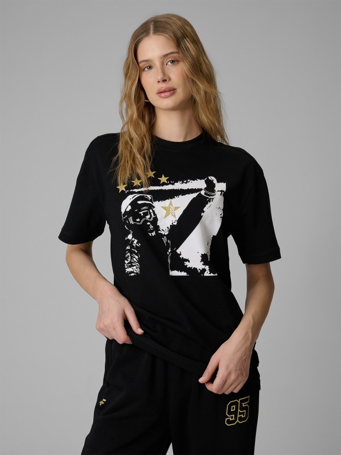 4F T-shirt regular z nadrukiem uniseks 4F x Bartosz Zmarzlik - czarny M