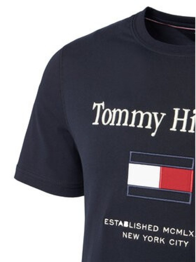 Tommy Hilfiger T-Shirt Embro Flag MW0MW42736 Granatowy Regular Fit