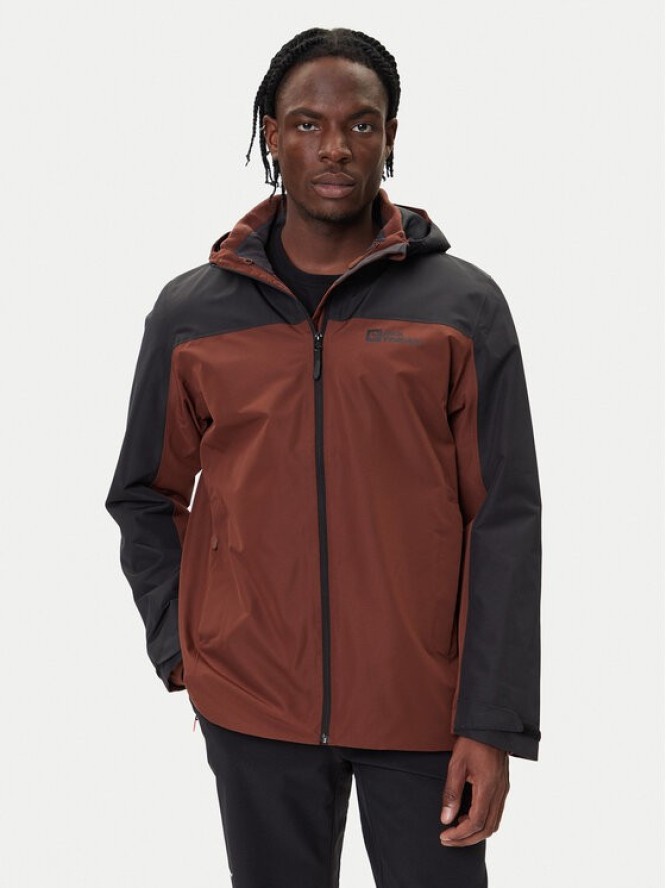 Jack Wolfskin Kurtka outdoor Taubenberg 3in1 1115311 Brązowy Regular Fit