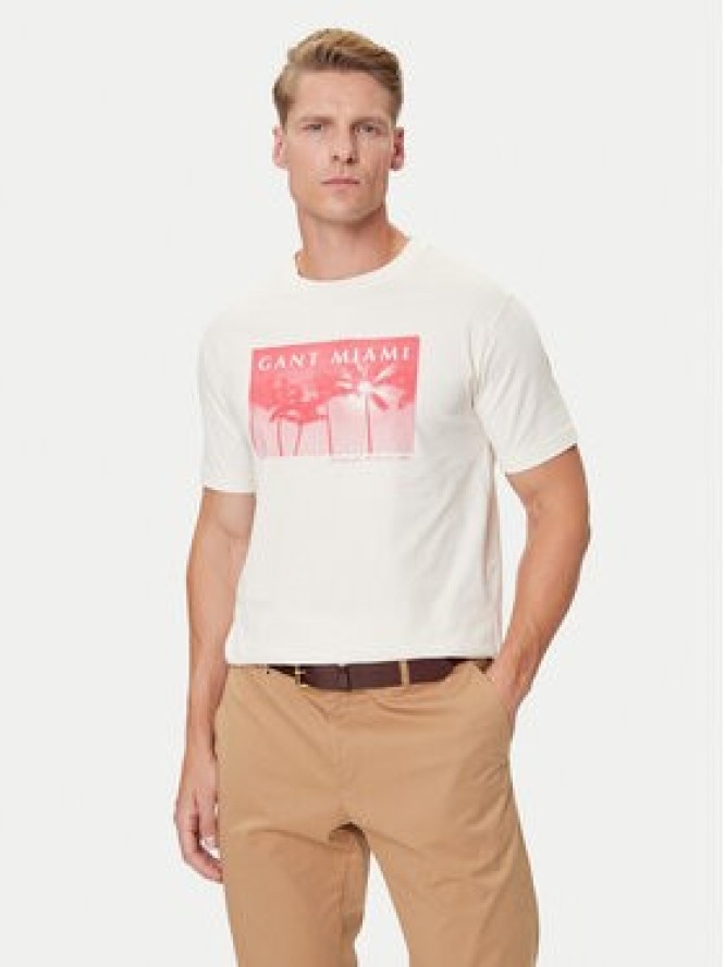 Gant T-Shirt 2003342 Écru Regular Fit
