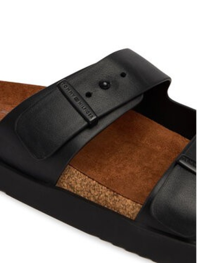 Tommy Hilfiger Klapki Cork Adjustable Lth Sandal FM0FM05754 Czarny