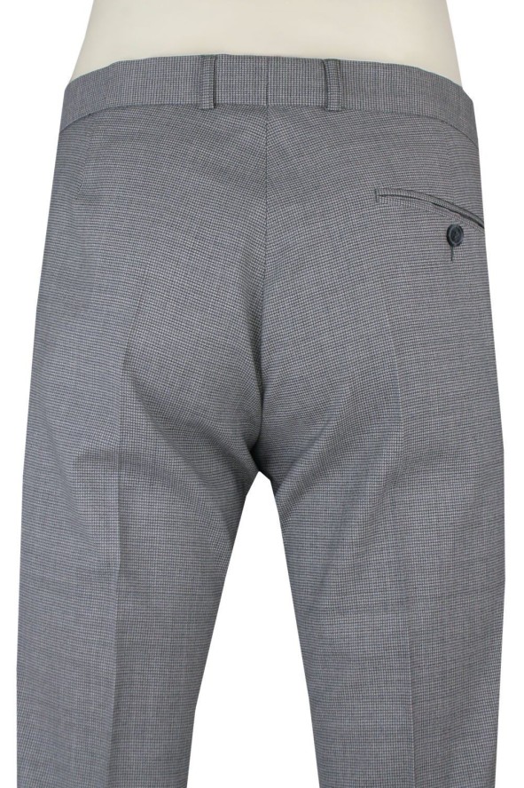 Wełniane, Eleganckie Spodnie Męskie - MEN'SFIELD - Popielate, Mikrowzór