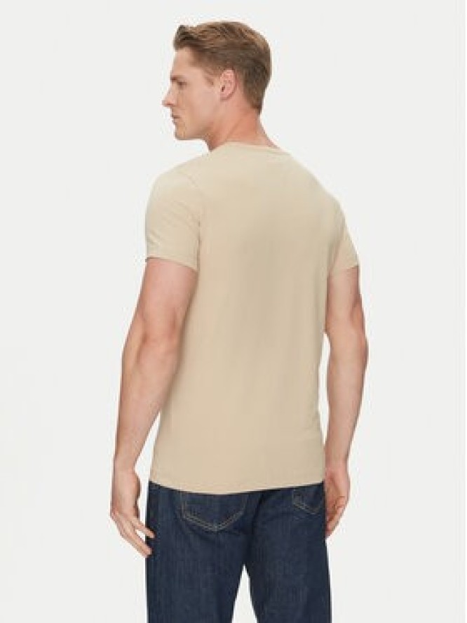 Tommy Hilfiger T-Shirt MW0MW10800 Beżowy Slim Fit