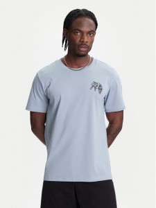 Converse T-Shirt Skeleton Party 10027726-A03 Błękitny Regular Fit