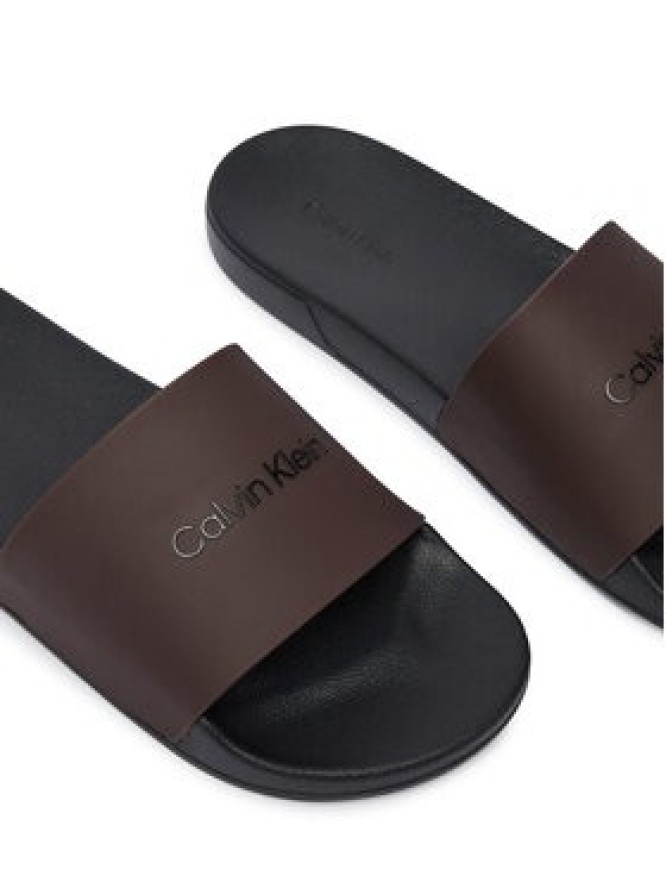 Calvin Klein Klapki Ess Slide Monobrand Cv HM0HM02107 Brązowy