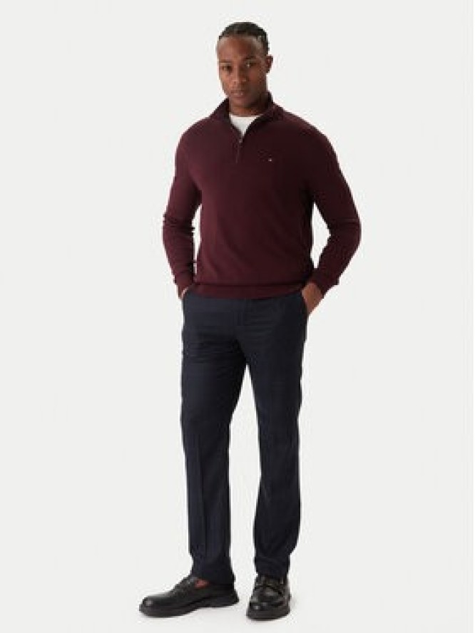 Tommy Hilfiger Sweter Essential MW0MW37331 Bordowy Regular Fit