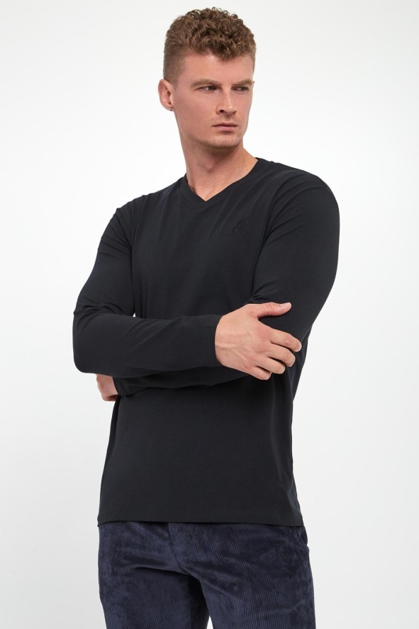 Longsleeve męski z logo KARL LAGERFELD