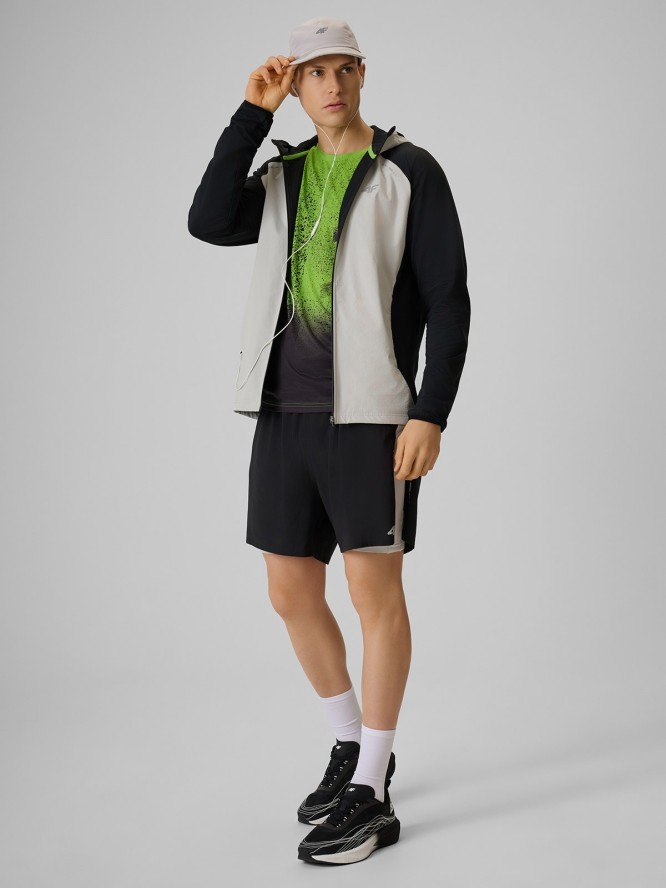 4F Bluza do biegania regular z kapturem męska - czarna L