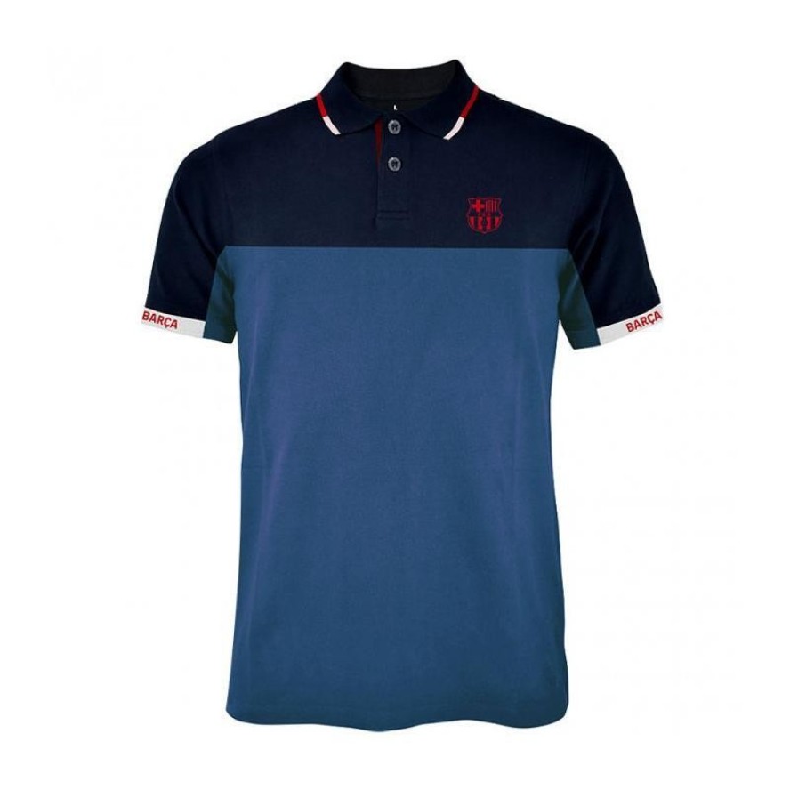 Koszulka minimalistyczna męska Barça z kołnierzykiem